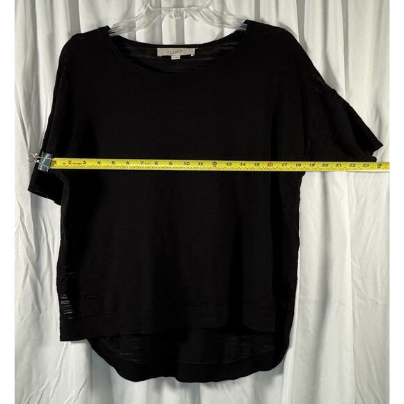 Ann Taylor Loft Cotton Blend Hi-Low Top Black S Casual Breathable 88-09 - Picture 7 of 12